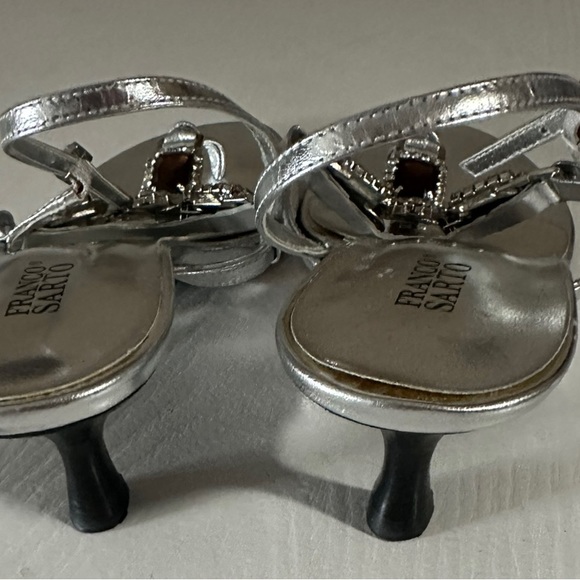 FRANCO SARTO RHINESTONES WEDGE SANDALS - Picture 5 of 6